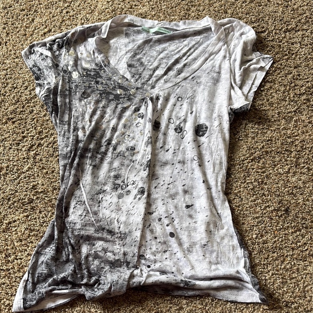 Maurices Black and White Graphic Fitted T-Shirt